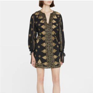 Alice + Olivia Zia Mini Dress Black Gold Cocktail Sz XS NWT!